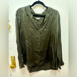 Jigsaw olive green silk shirt